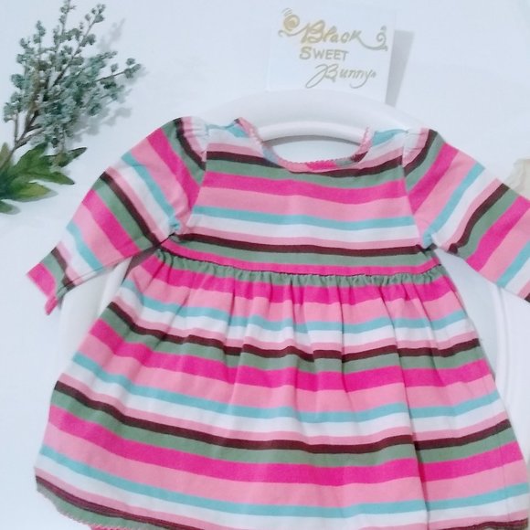 OSHKOSH PINK STRIPED MATCHING SET AND SHOES BUNDLE 6M - Picture 4 of 16